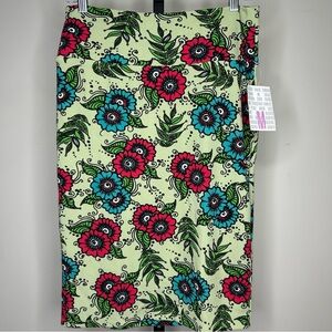 LuLaRoe M(10-12) Floral‎ Pencil Skirt -Cassie NWT Green, Red, Blue summer knee